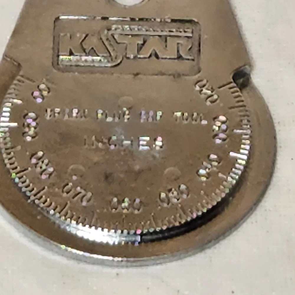Vintage KSTAR Spark Plug Gap Tool‎ Key Ring Keychain Medallion USA
